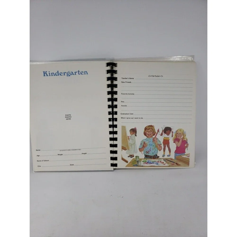 School Years Memory Album Vintage 1978 Unused No Writing Spiral Bound Pockets